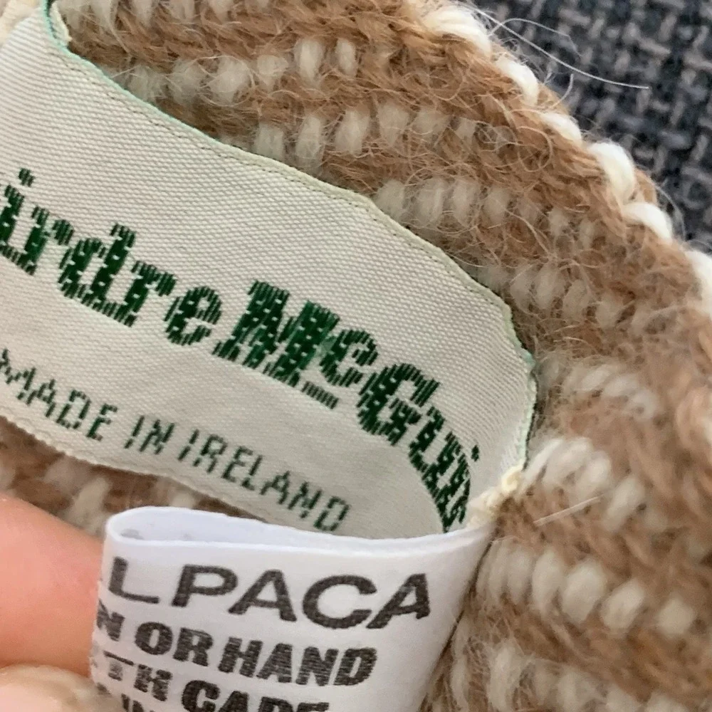 Deirdre McGuire Alpaca Herringbone Fringe Scarf Ireland‎